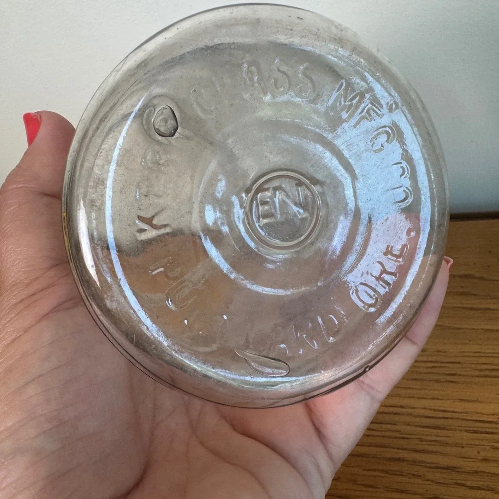Vintage Kerr Economy Glass Jar Trade Mark Clear Antique Storage‎ Jar